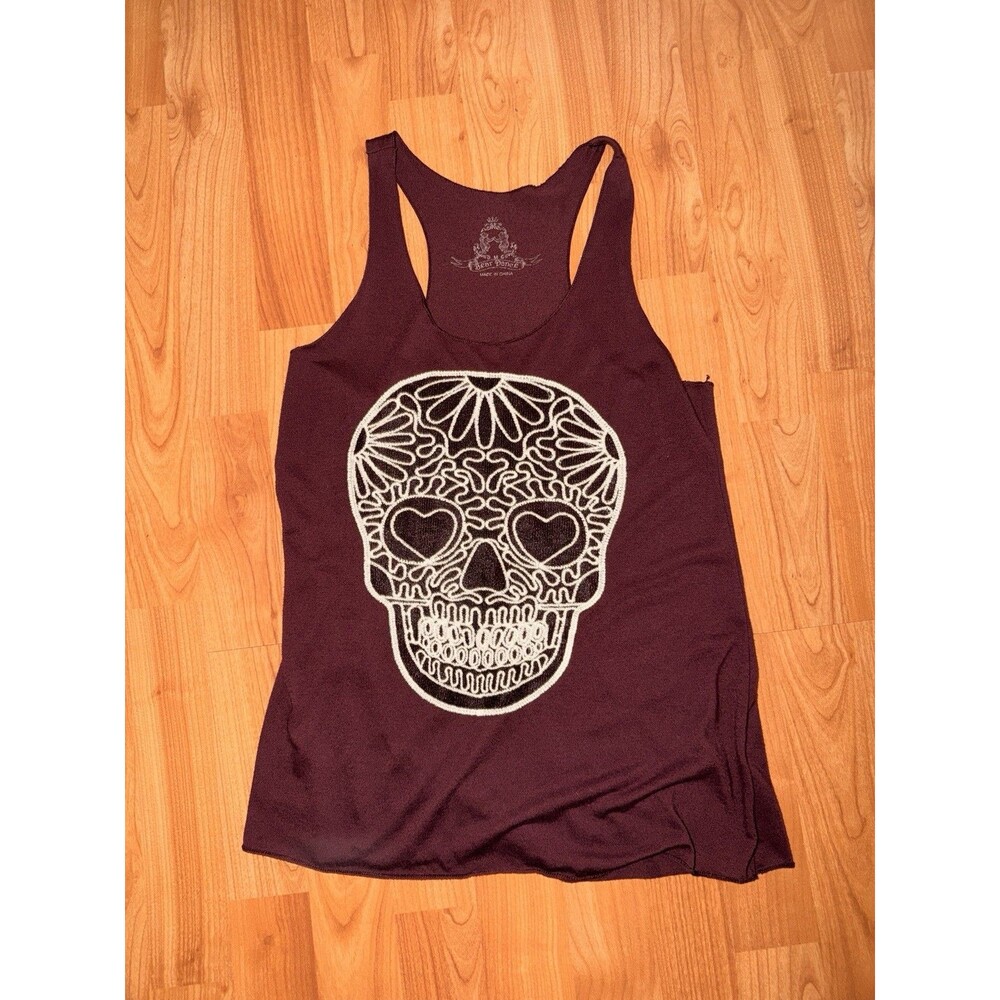 Bear Dance Skull Graphic Tank Top Lethal Angel Gothic Punk Day Of The Dead Sz M